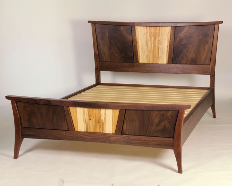 Walnut bed with spalted maple