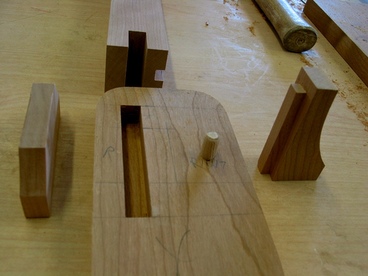 Joinery details of Deacon's bench