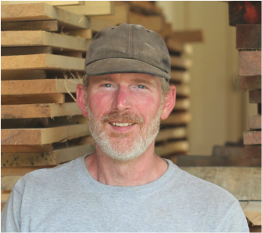Andrew J. Wainwright with salvaged EAB ash, 2015